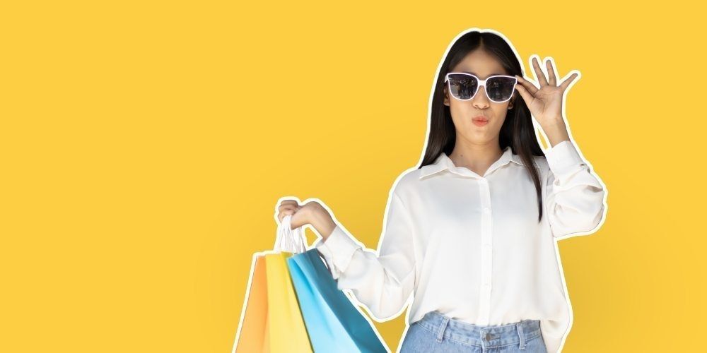 Surprised woman impressed by actionable strategies derived from foot traffic data, symbolizing insights for retail improvement and growth.